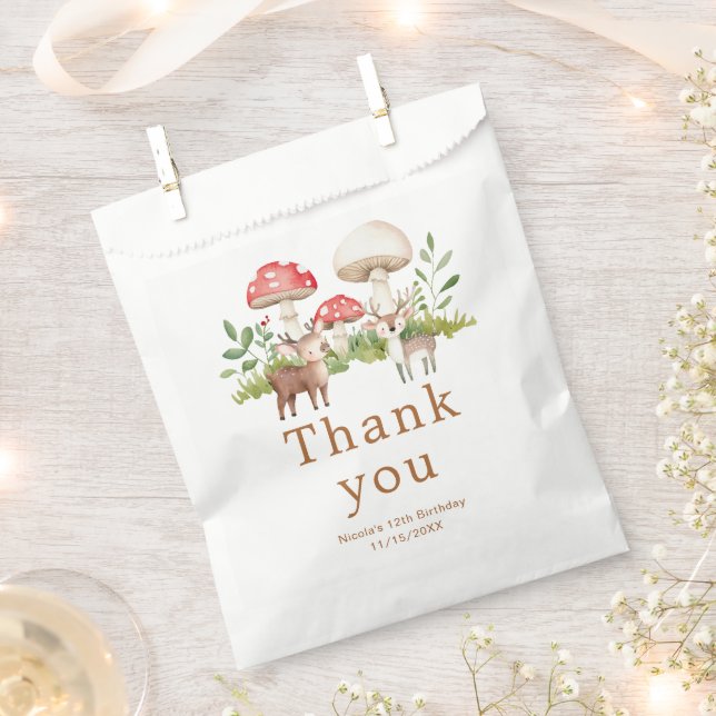 Woodland Deer Birthday Party Favour Bags (Clipped)