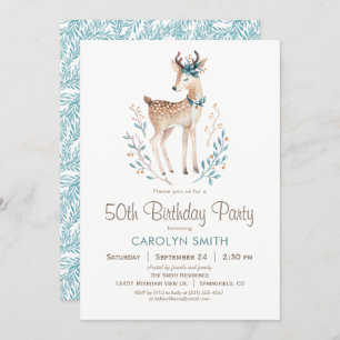 Woodland Deer Birthday Party Invitation