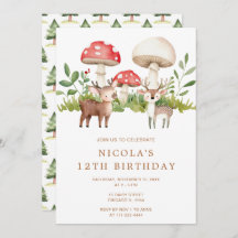 Woodland Deer Birthday Party Invitation