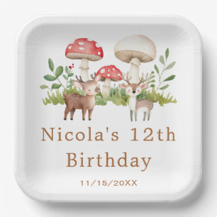 Woodland Deer Birthday Party Paper Plate
