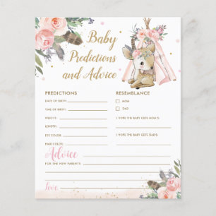 Woodland Deer Boho Tribal Baby Predictions Advice