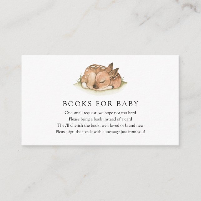 Woodland Deer Books for Baby insert card (Front)