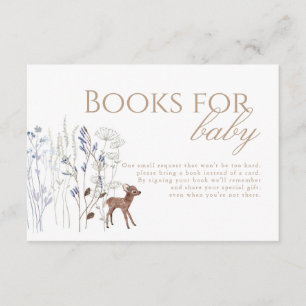 Woodland Deer Books for Baby Insert Card 3.5x5