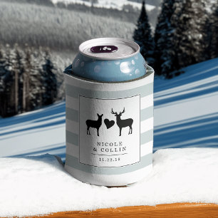 Woodland Deer   Buck & Doe Wedding Favour Can Cooler