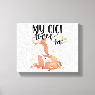 Woodland Deer Doe and Baby Fawn My Gigi Loves Me Canvas Print