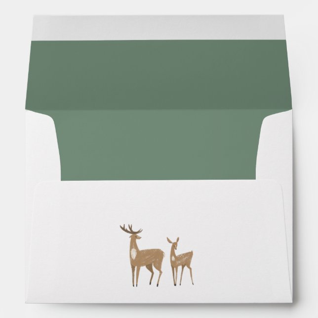 Woodland deer eucalyptus modern baby shower envelo envelope (Back (Bottom))