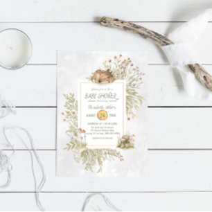 Woodland Deer Forest Baby Shower Invitation