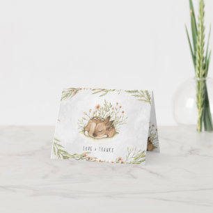 Woodland Deer Forest Baby Shower Thank You Card