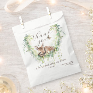 Woodland Deer Forest Greenery Baby Boy Shower Favour Bags