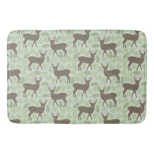 Woodland Deer Green Bath Mat