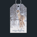 Woodland Deer In Winter Snow Christmas Gift Tags<br><div class="desc">Woodland deer in winter snow merry Christmas gift tags. The back remains a blank space for names to be written.</div>