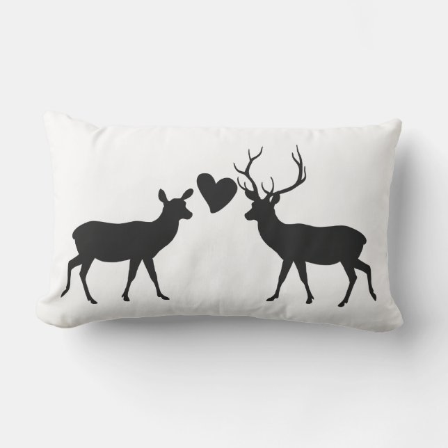 Woodland Deer Love with Names Lumbar Cushion (Front)