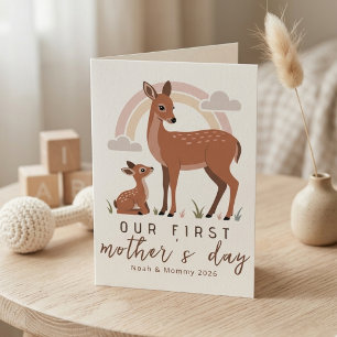 Woodland Deer Mum Baby First Mothers Day Calm Love Card