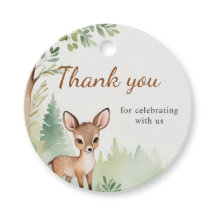 Woodland Deer Neutral Baby Shower Favor Tag