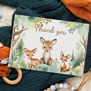 Woodland Deer Neutral Baby Shower Thank You Card