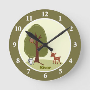 Woodland Deer Personalised Wall Clock