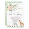 Woodland deer pink gold green couples baby shower