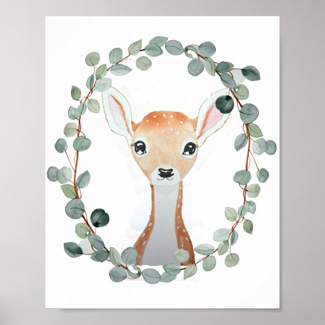 Woodland Deer Shower Gift Poster (Front)