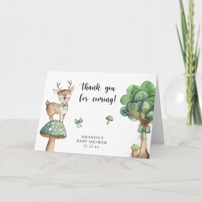 Woodland Deer - thank you Card (Front)