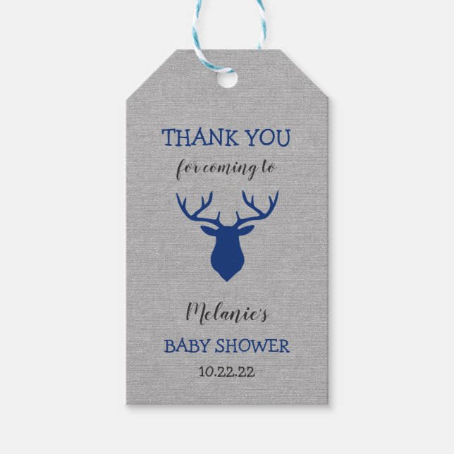 Woodland deer thank you favour tag (Front)