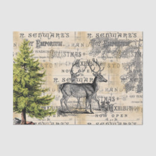 Woodland Deer Vintage Christmas Tissue Paper