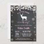 Woodland Deer Winter Girl Baby Shower Invitation<br><div class="desc">Woodland Deer Winter Girl Baby Shower Invitation. White Snowflake. Boy Baby Shower Invitation. Pink Winter Holiday Baby Shower Invite. Chalkboard Background. Black and White. For further customisation,  please click the "Customise it" button and use our design tool to modify this template.</div>