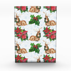 Woodland Deers In Watercolor Christmas Photo Block