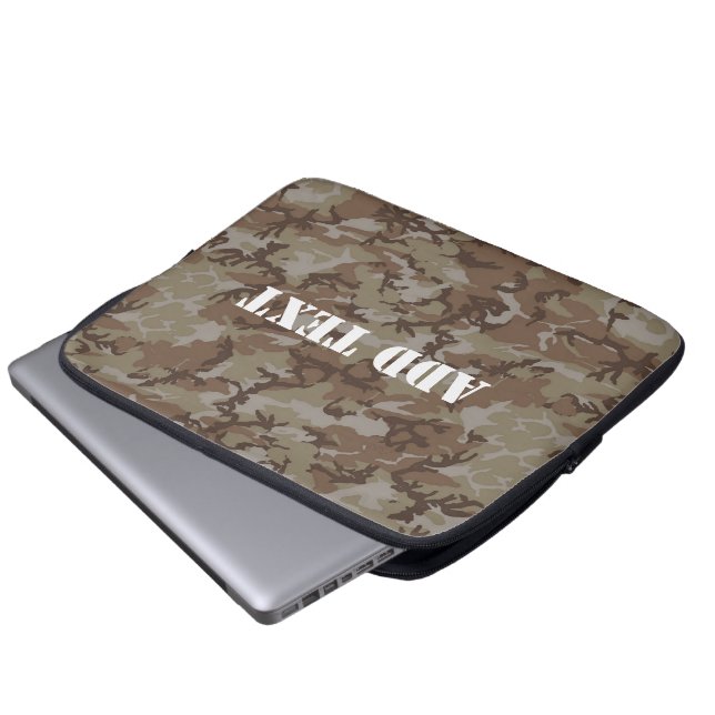 Woodland Desert MilitaryCamouflage Laptop Sleeve (Front Bottom)