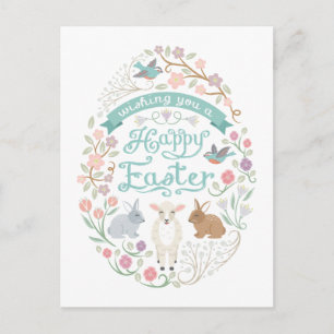 Woodland Easter Egg Postcard