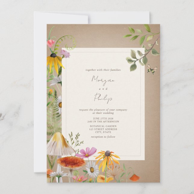 Woodland Elegant Forest Cardstock Wedding Invitation (Front)