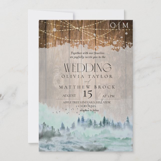 Woodland Elegant Rustic Wedding Invitation (Front)