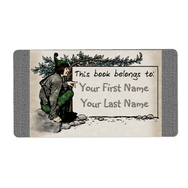 Woodland Elf (Personalised Bookplate) (Front)