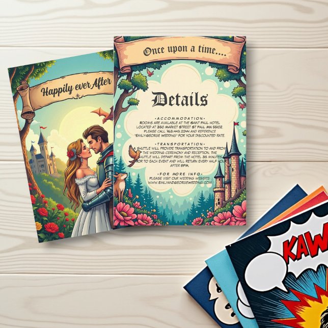 Woodland Enchanted Forest Castle Fairytale Wedding Enclosure Card (Creator Uploaded)