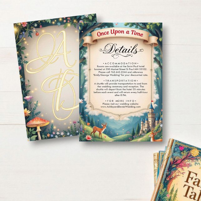 Woodland Enchanted Forest Castle Fairytale Wedding Enclosure Card (Creator Uploaded)