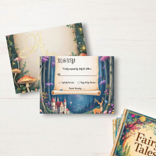 Woodland Enchanted Forest Castle Fairytale Wedding RSVP Card