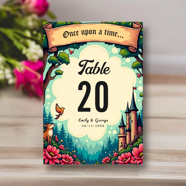 Woodland Enchanted Forest Castle Fairytale Wedding Table Number (Creator Uploaded)