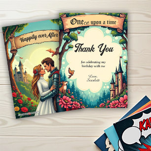 Woodland Enchanted Forest Fairytale Birthday Thank You Card
