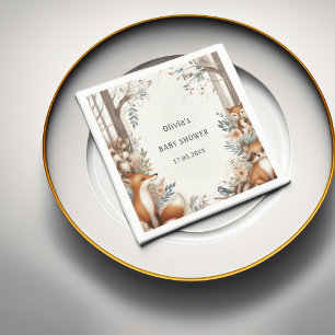 Woodland Enchantment Themed baby shower Napkin