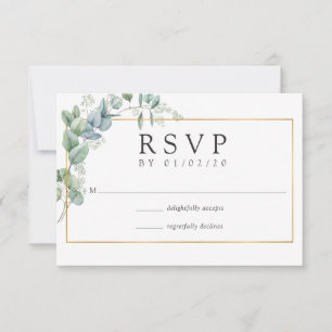 Woodland Eucalyptus Forest Greenery Wedding RSVP Card
