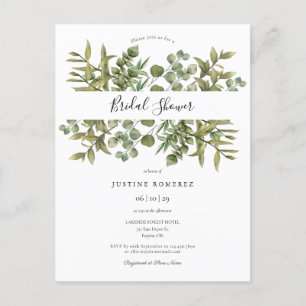 Woodland Eucalyptus Greenery Bridal Shower Invite
