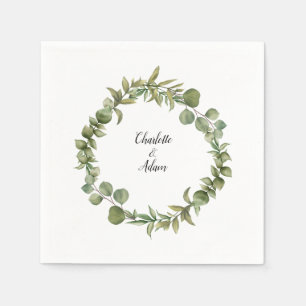 Woodland Eucalyptus Greenery Wedding Napkin