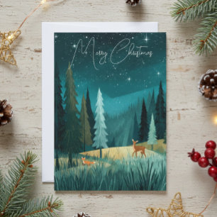 Woodland Evergreen Forest Holiday Scene