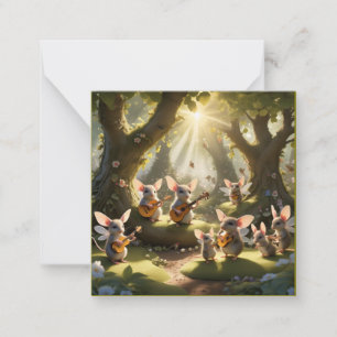 Woodland Faerie Mouse Musicians Card