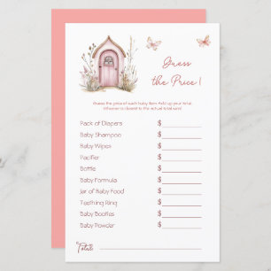 Woodland Fairies Pink Baby Shower Price Guess