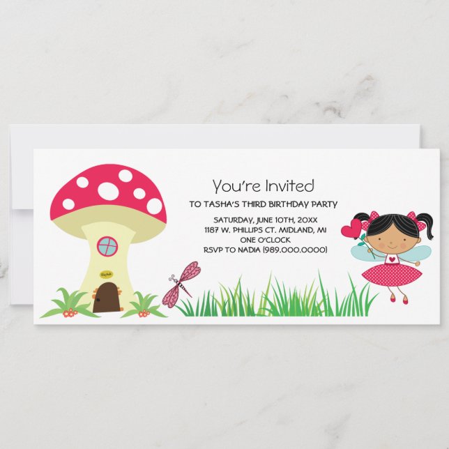 Woodland Fairy Birthday Party Invitations (Front)