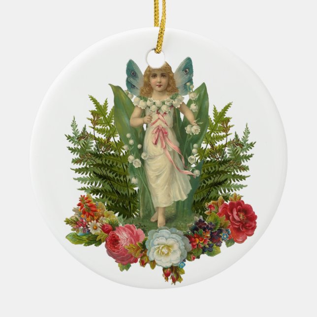 Woodland Fairy Ceramic Tree Decoration (Front)