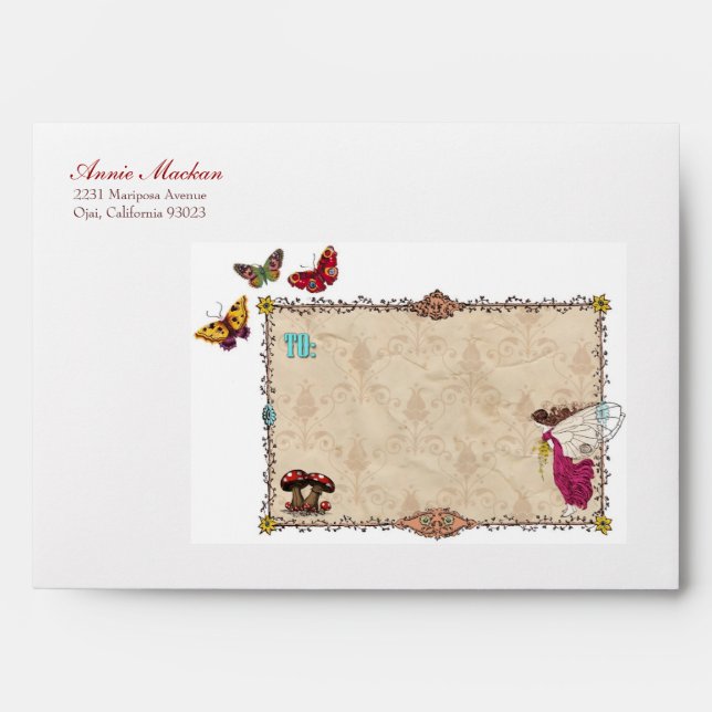Woodland Fairy Party Personalised Envelope (Front)