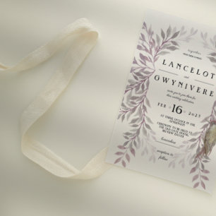 Woodland fall pink woodpecker rustic invite