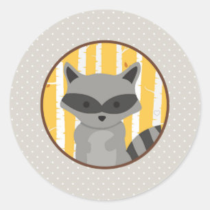 Woodland Fall / Winter Baby Shower Favour Classic Round Sticker