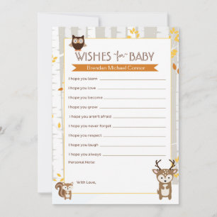Woodland Fall / Winter Wishes for Baby Shower Card
